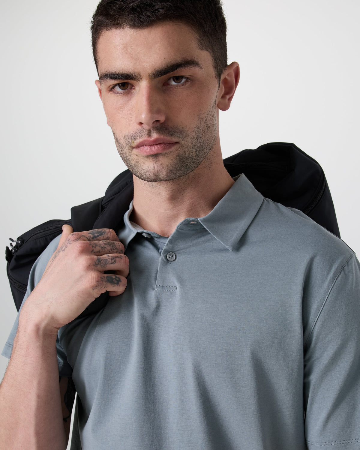 Short Sleeve Feather Polo