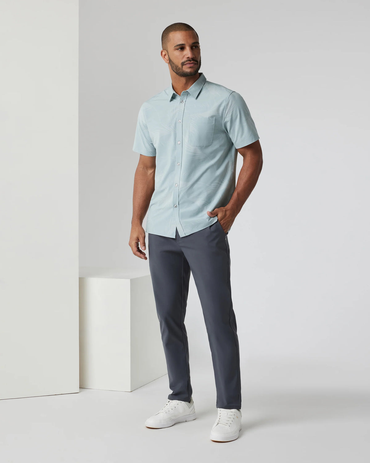 Short-Sleeve Bridge Button Down