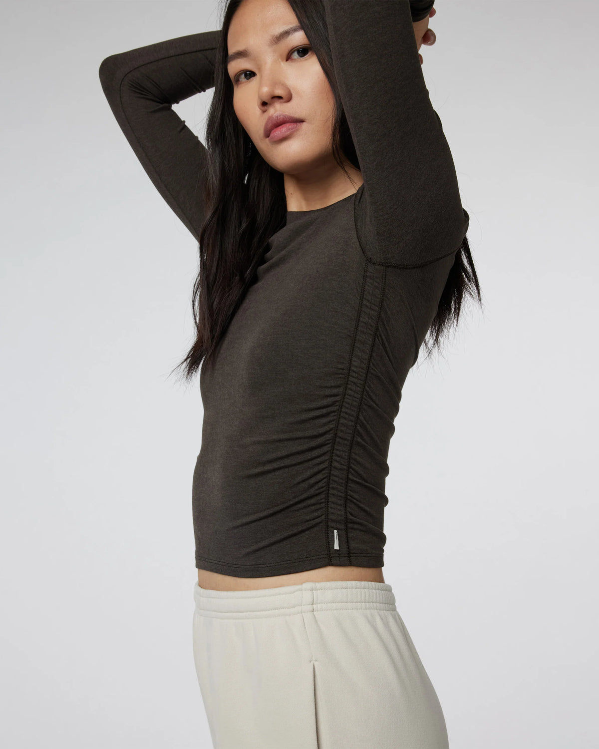 Long Sleeve Halo Ruched Tee