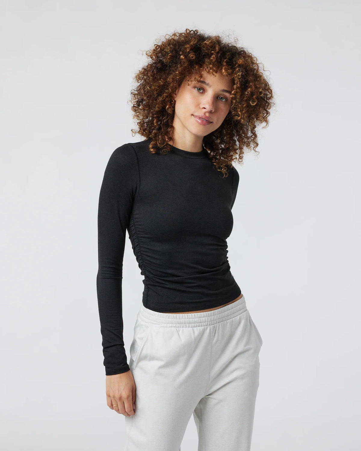 Long Sleeve Halo Ruched Tee